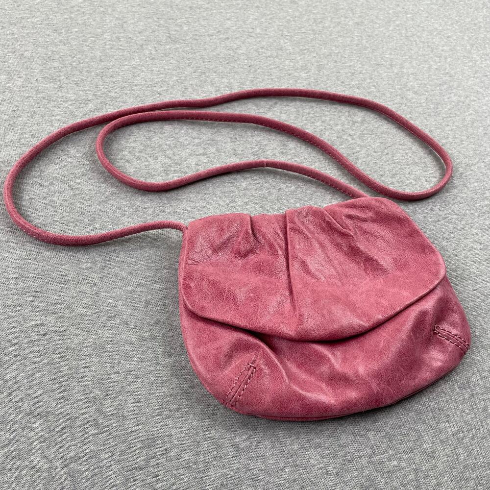 Vintage Fossil Genuine Leather Crossbody Mini Bag Purse Pink Flap Retro Preppy - Picture 2 of 16